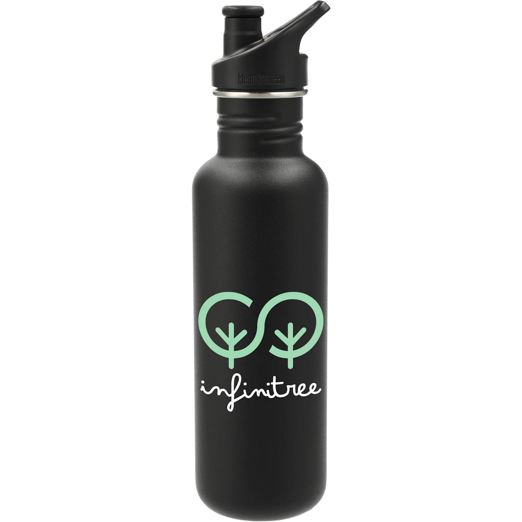 Klean Kanteen Eco Classic Bottle with Sport Cap, 27 oz Full Color - Black - Back