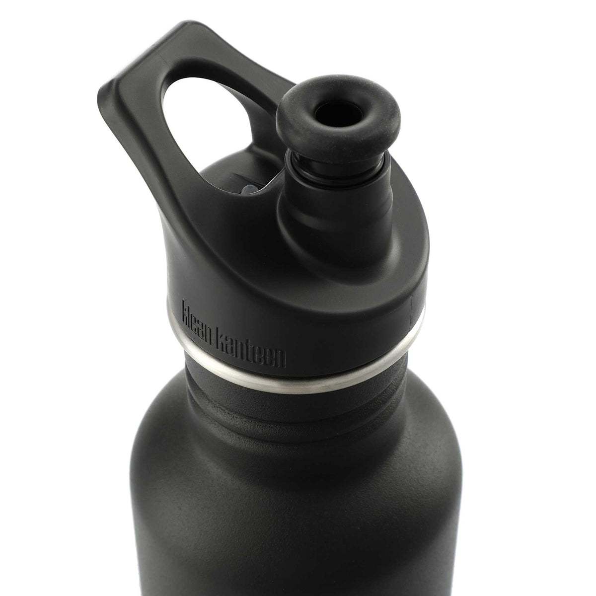 Klean Kanteen Eco Classic Bottle with Sport Cap, 27 oz Full Color - Black - Right Angle 2