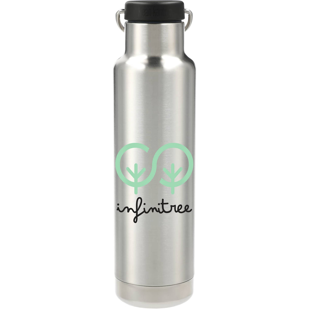 Klean Kanteen Eco Insulated Classic with Loop Cap, 20 oz Laser Engraving - Silver - Front