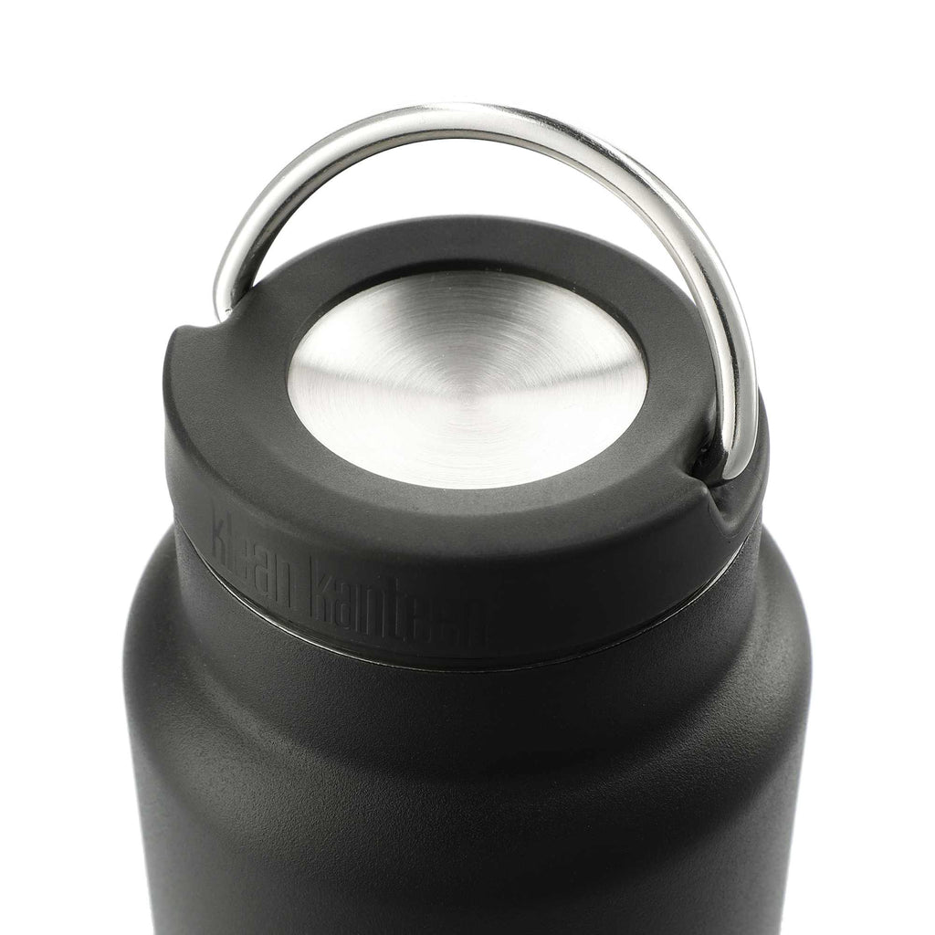 Klean Kanteen Eco TKWide with Loop Cap, 32 oz Laser Engraving - Black - Right Angle