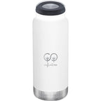 Klean Kanteen Eco TKWide with Loop Cap, 32 oz Laser Engraving - White - Front 2