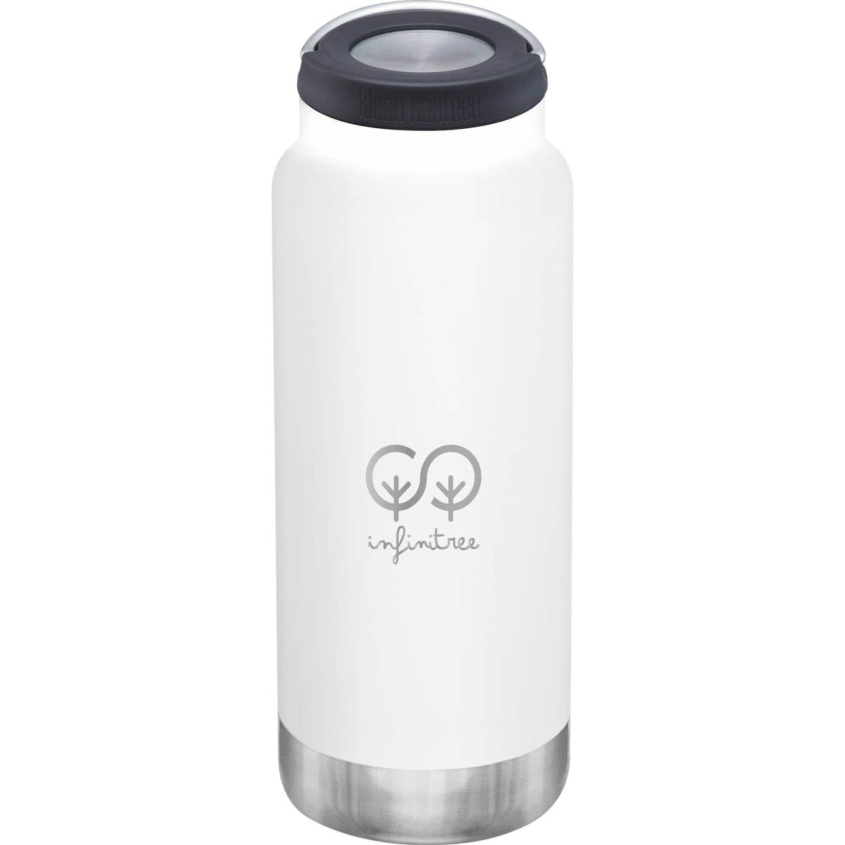 Klean Kanteen Eco TKWide with Loop Cap, 32 oz Laser Engraving - White - Front 2