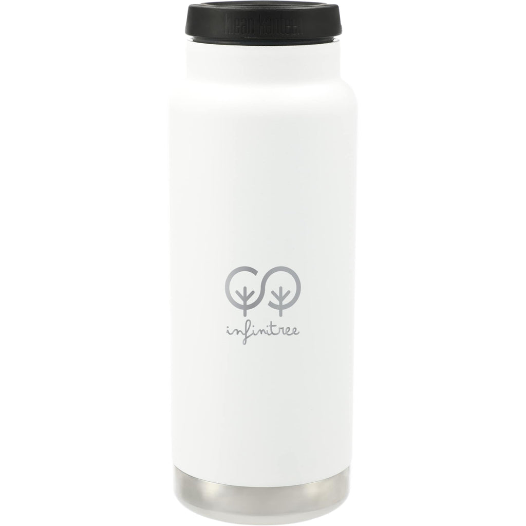 Klean Kanteen Eco TKWide with Loop Cap, 32 oz Laser Engraving - White - Front