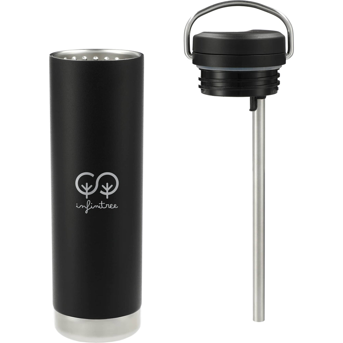 Klean Kanteen Eco TKWide with Straw Twist Cap, 20 oz - Black - Front 2
