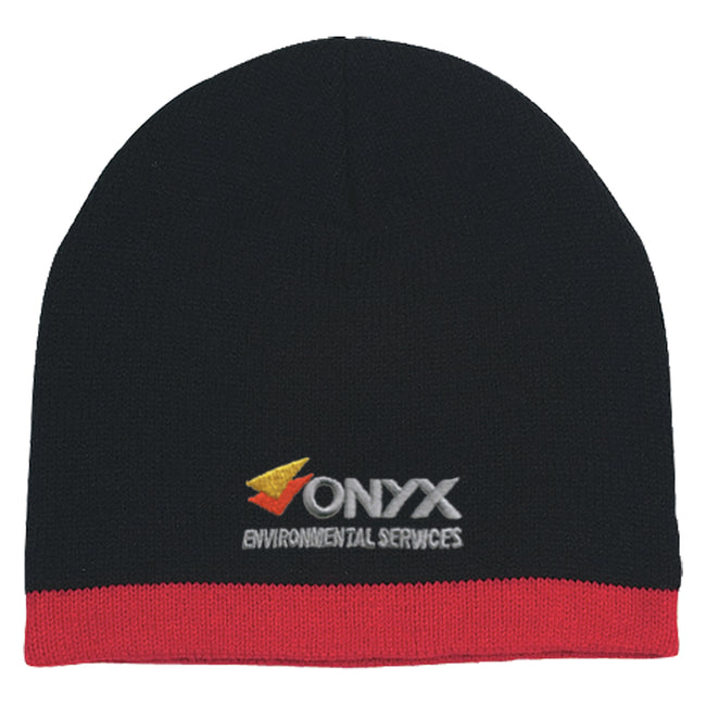 Knit Beanie with a Stripe