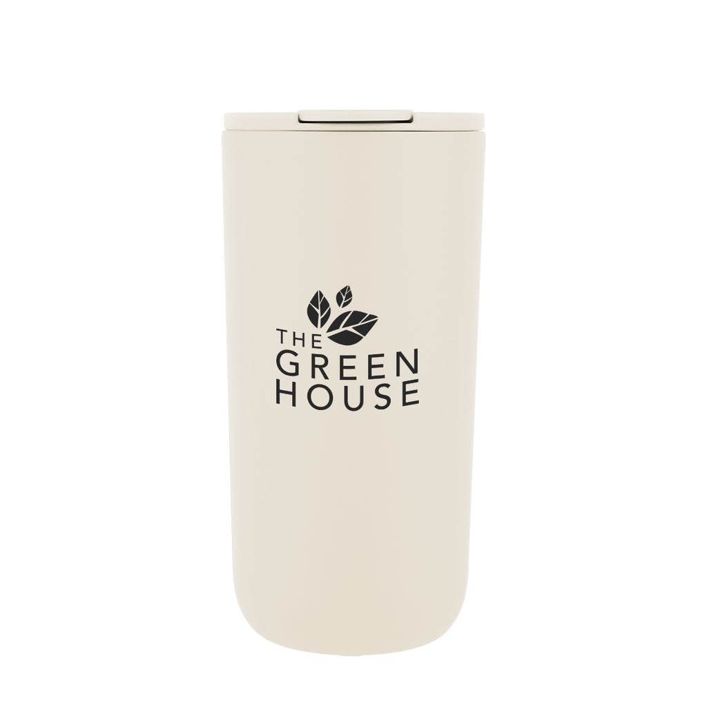 Kona Recycled Stainless Steel Tumbler, 16 oz - Cream - Silk Screen