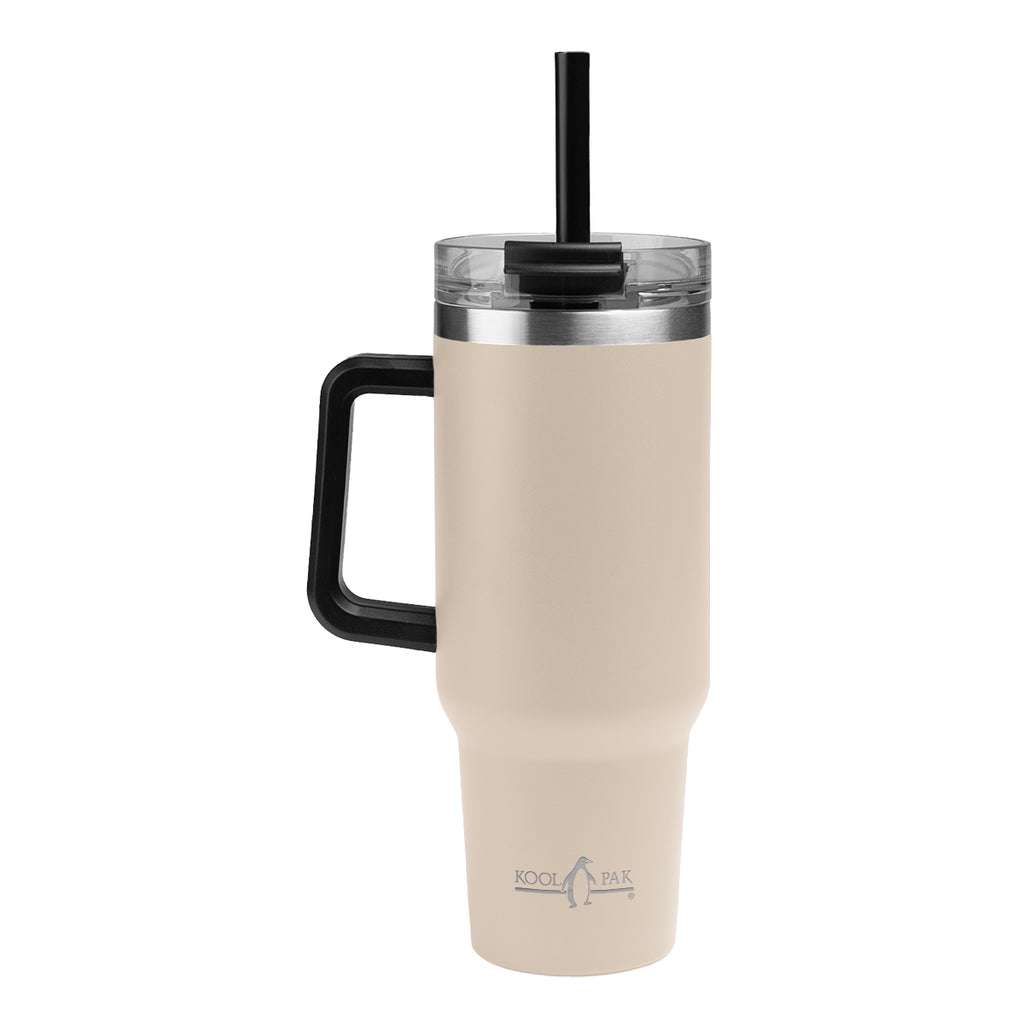 Kool Pak Stainless Steel Tumbler, 40 oz - Beige - Laser Engraving