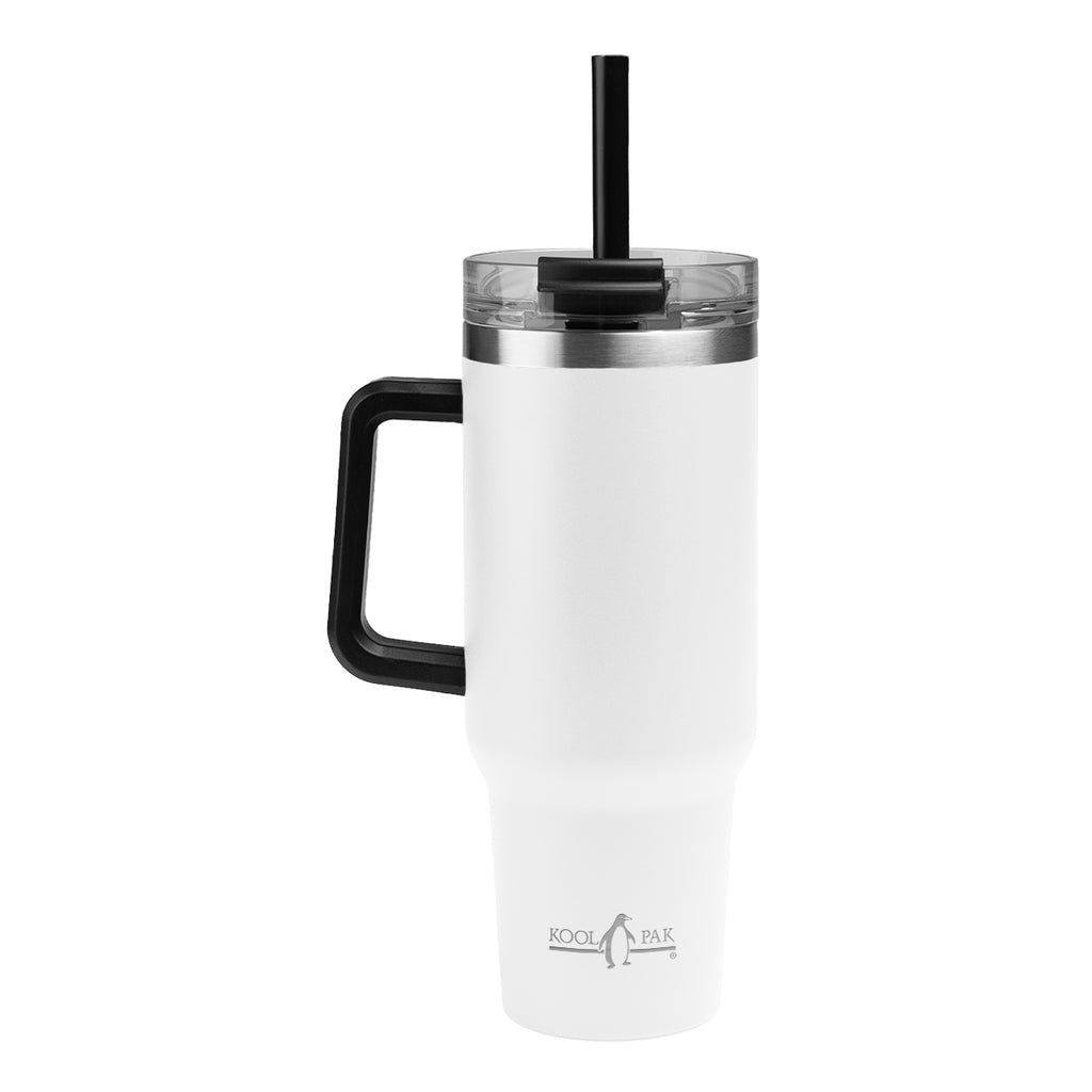 Kool Pak Stainless Steel Tumbler, 40 oz - White - Laser Engraving