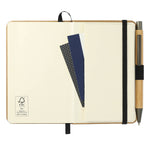 Kraft Pocket Journal and Bamboo Gel Pen Set, 3.5 x 5.5 Inches Debossing - Natural - Front 2