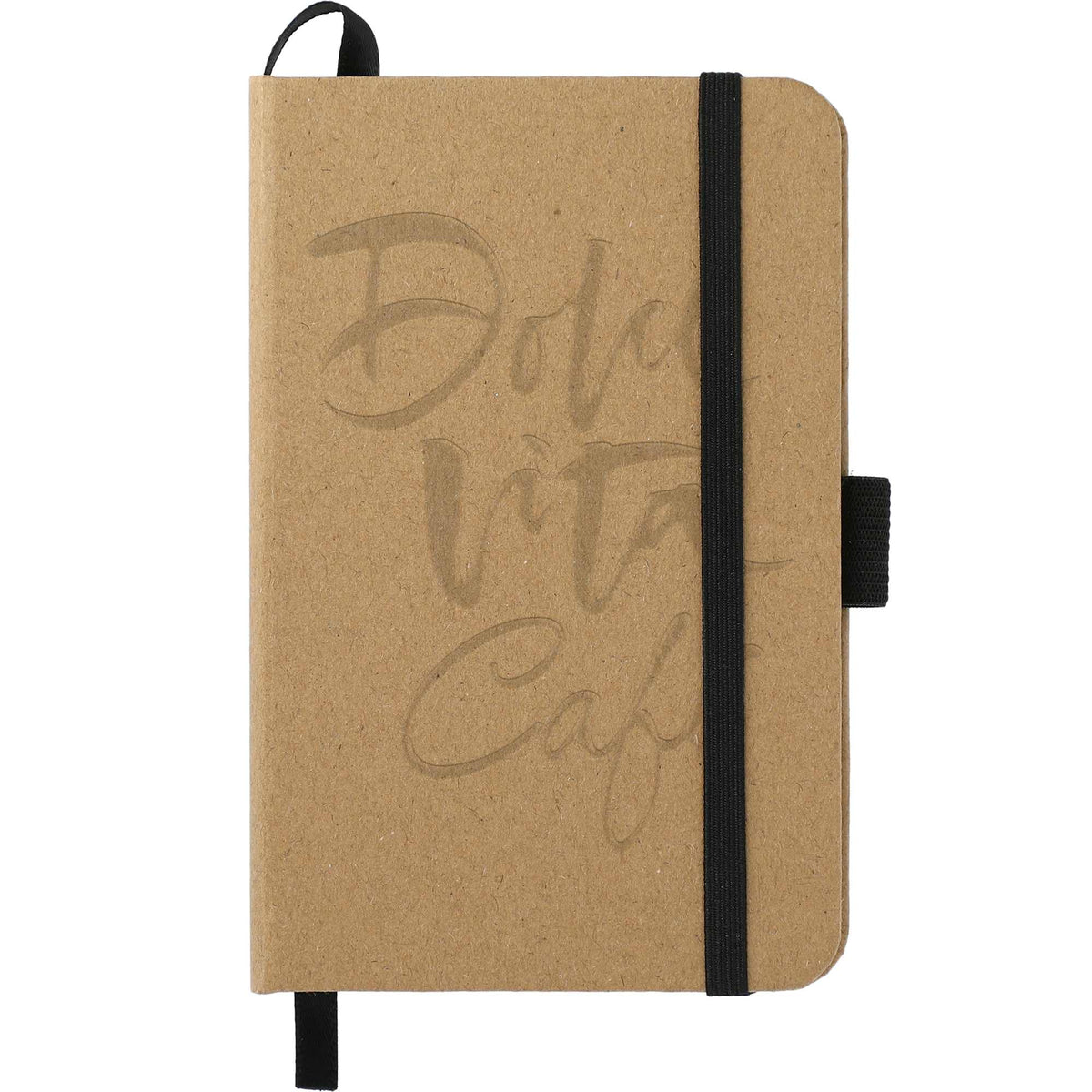 Kraft Pocket Journal with Pen Loop, 3.5 x 5.5 Inches Debossing - Natural - Front