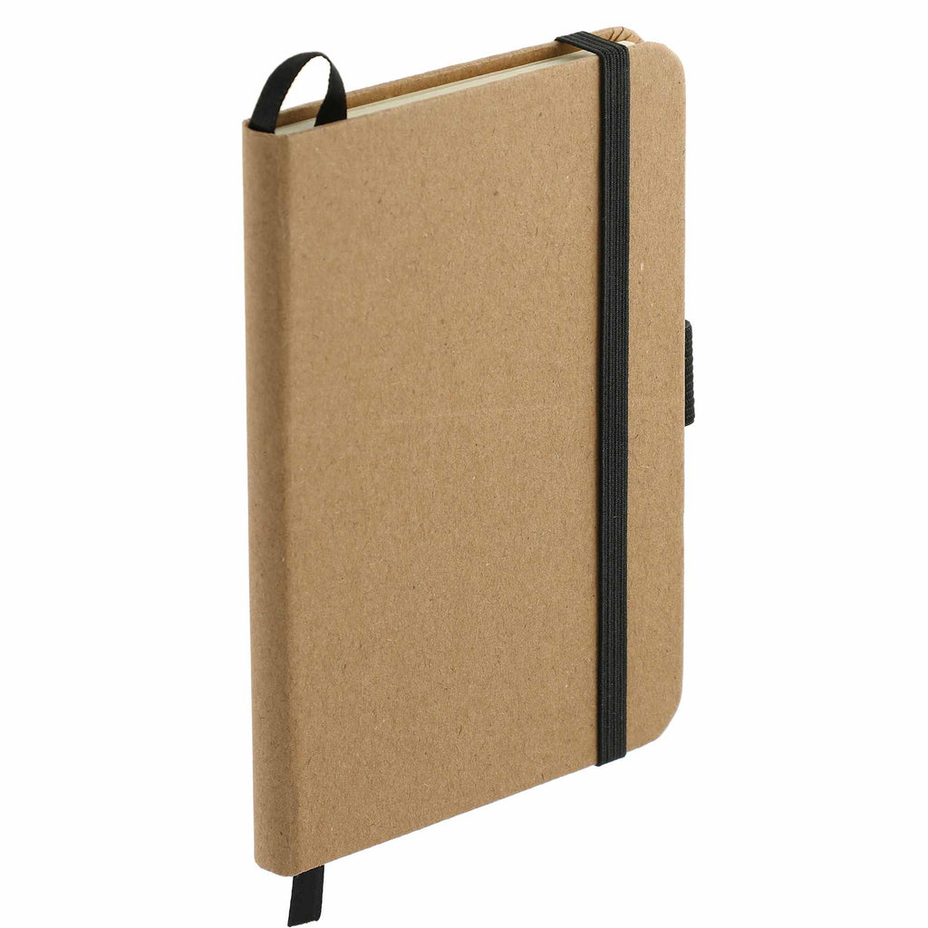 Kraft Pocket Journal with Pen Loop, 3.5 x 5.5 Inches Debossing - Natural - Right Angle 2