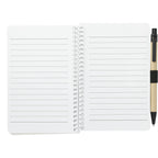 Kraft Pocket Spiral Notebook with Pen, 4 x 6 Inches - Black - Front 2
