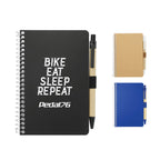 Kraft Pocket Spiral Notebook with Pen, 4 x 6 Inches - Black - Front Group