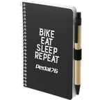 Kraft Pocket Spiral Notebook with Pen, 4 x 6 Inches - Black - Left Angle