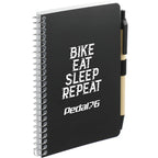 Kraft Pocket Spiral Notebook with Pen, 4 x 6 Inches - Black - Right Angle