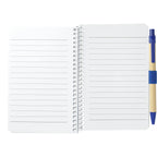Kraft Pocket Spiral Notebook with Pen, 4 x 6 Inches - Blue - Front 2