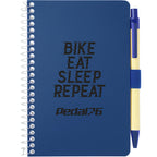 Kraft Pocket Spiral Notebook with Pen, 4 x 6 Inches - Blue - Front