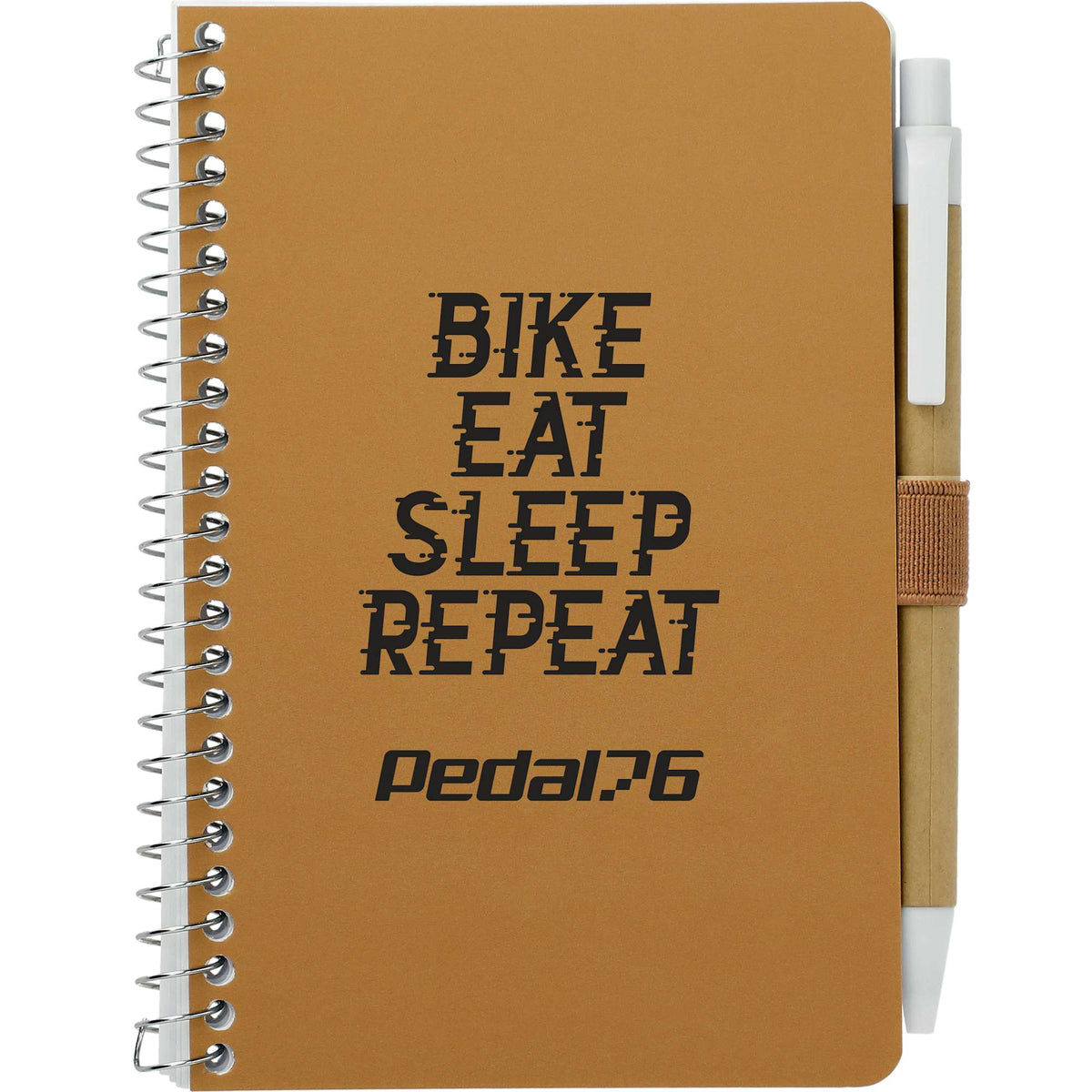 Kraft Pocket Spiral Notebook with Pen, 4 x 6 Inches - Natural - Front