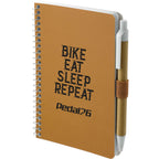 Kraft Pocket Spiral Notebook with Pen, 4 x 6 Inches - Natural - Left Angle