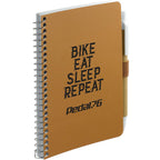 Kraft Pocket Spiral Notebook with Pen, 4 x 6 Inches - Natural - Right Angle