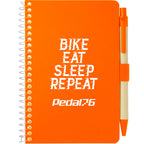Kraft Pocket Spiral Notebook with Pen, 4 x 6 Inches - Orange - Front