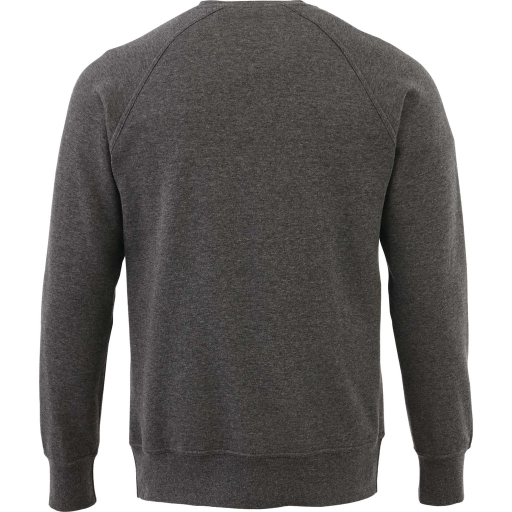 Kruger Fleece Crewneck Sweatshirt for Men Embroidery - Heather Dark Charcoal - Back Flat