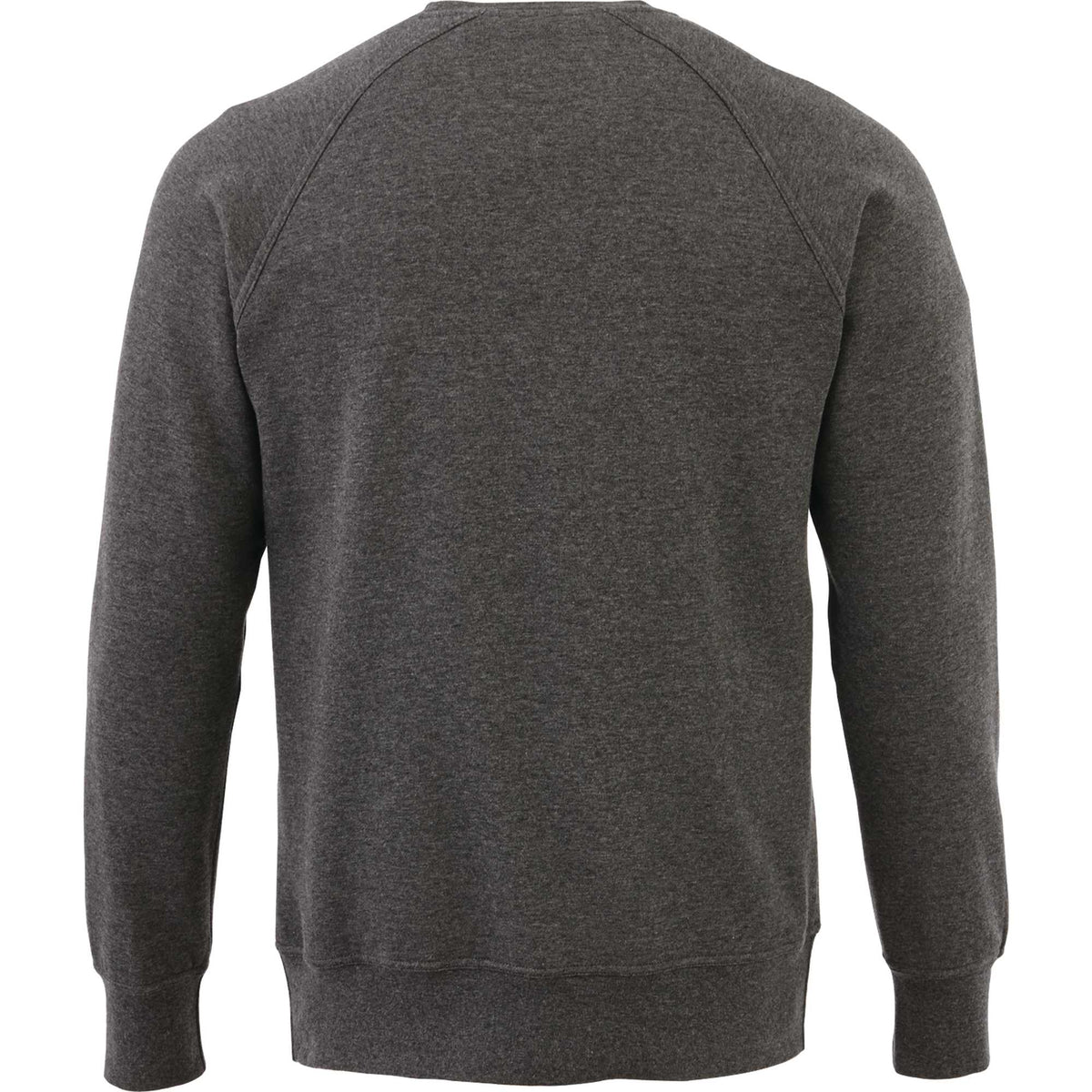 Kruger Fleece Crewneck Sweatshirt for Men Embroidery - Heather Dark Charcoal - Back Flat
