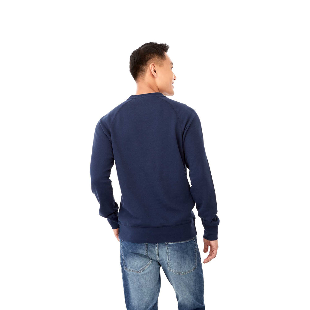 Kruger Fleece Crewneck Sweatshirt for Men Embroidery - Vintage Navy - Back On Model