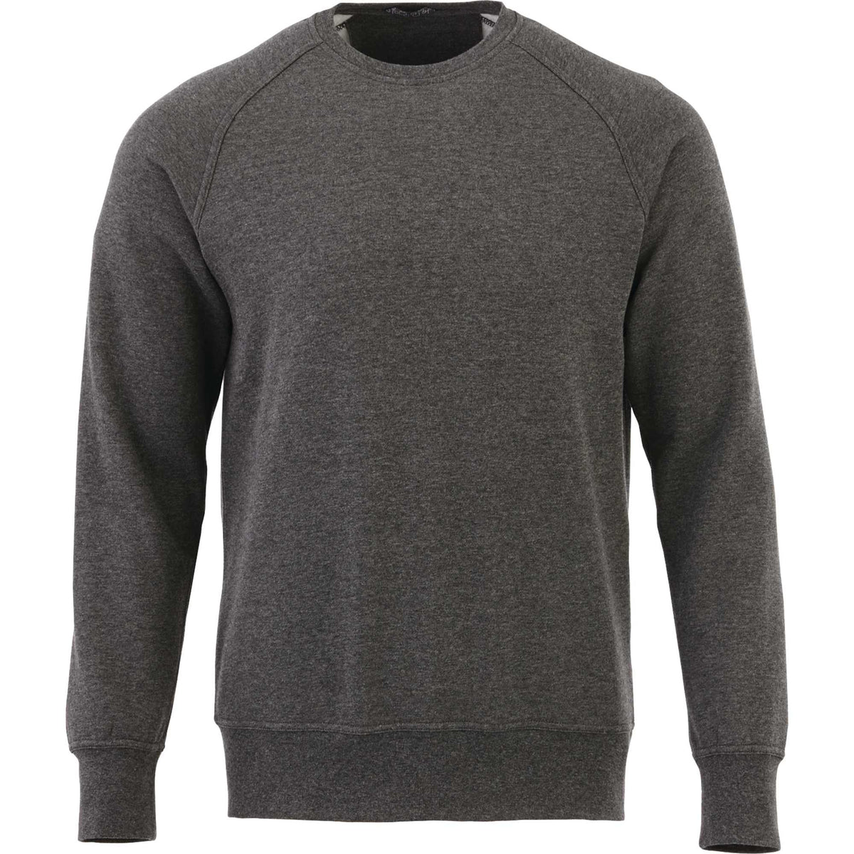 Kruger Fleece Crewneck Sweatshirt for Men Transfer - Heather Dark Charcoal - Front Flat