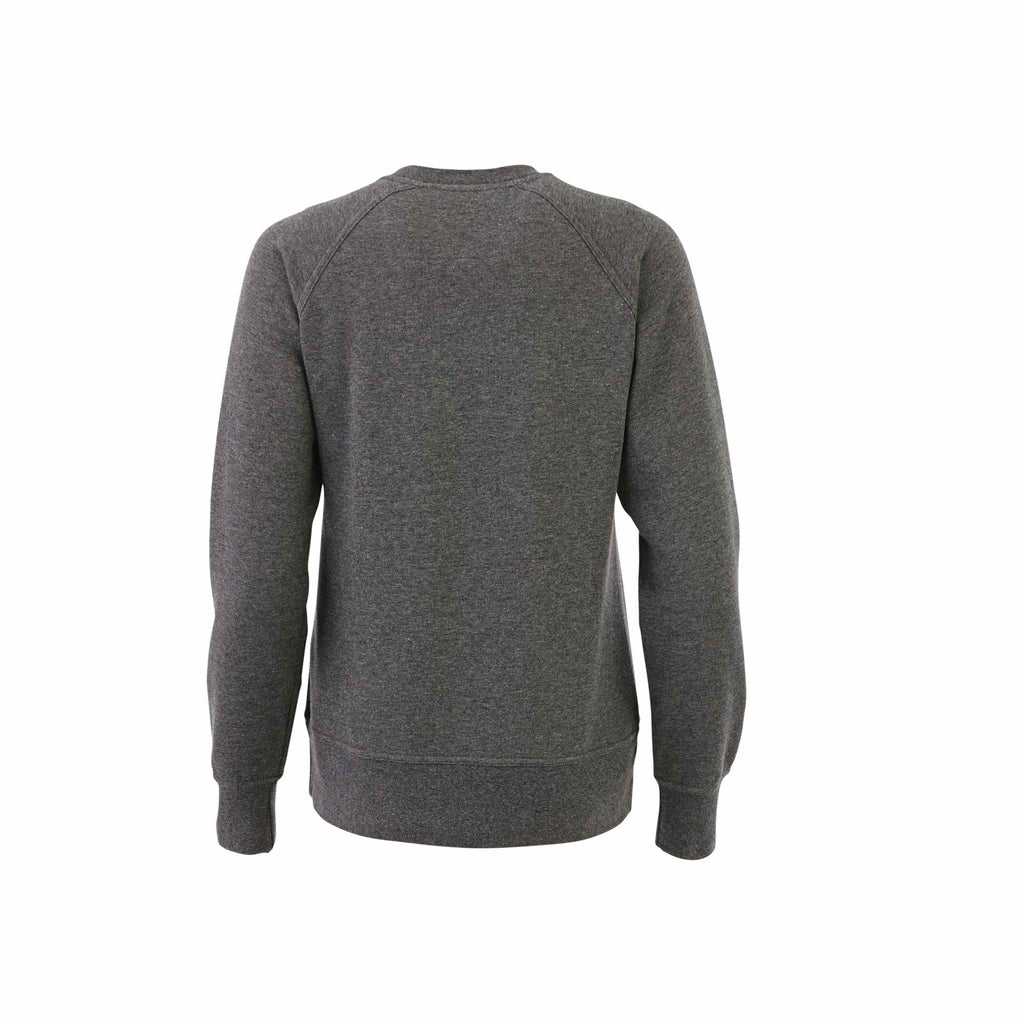 Kruger Fleece Crewneck Sweatshirt for Women Embroidery - Heather Dark Charcoal - Back Flat