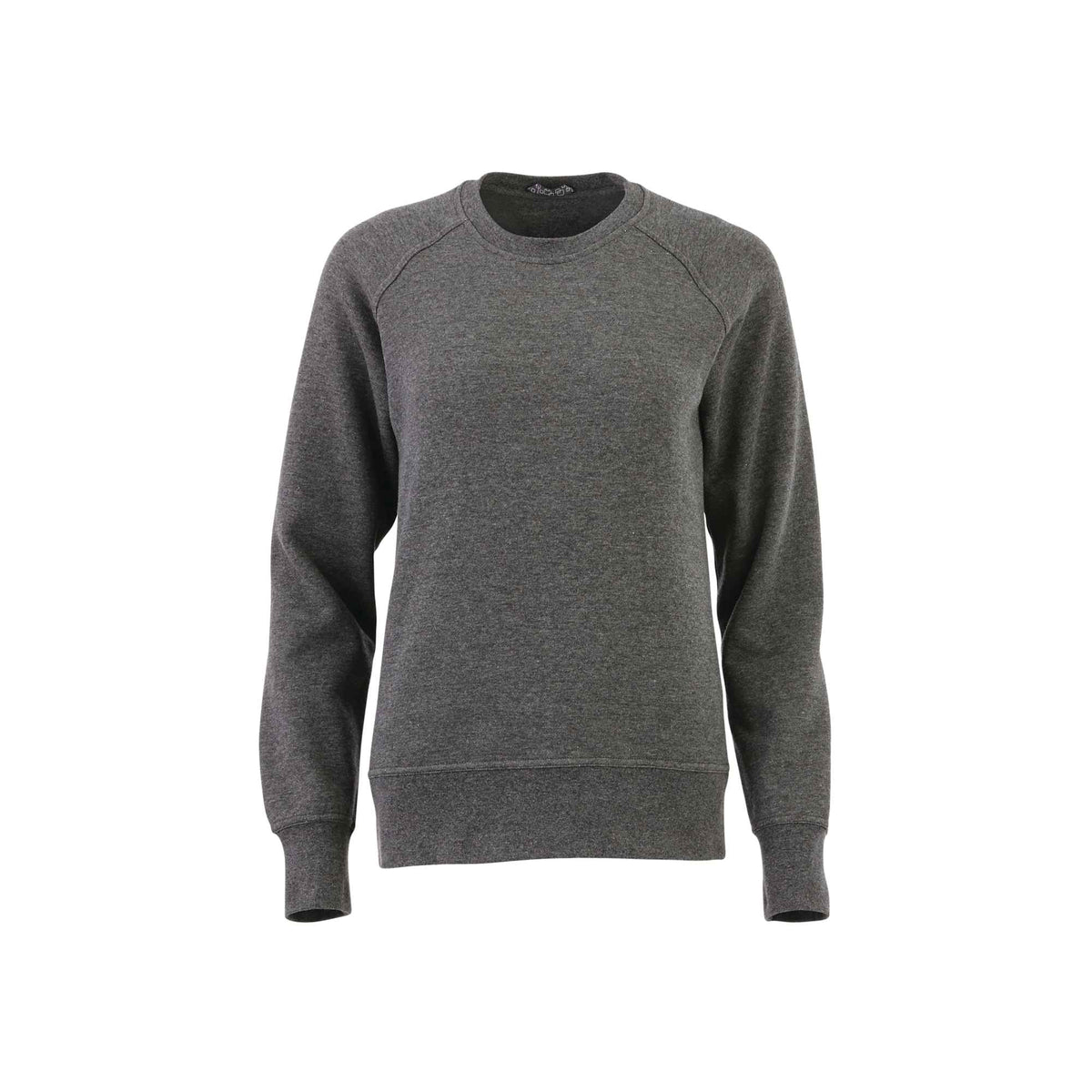 Kruger Fleece Crewneck Sweatshirt for Women Embroidery - Heather Dark Charcoal - Flat