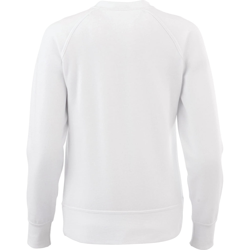 Kruger Fleece Crewneck Sweatshirt for Women Embroidery - White - Back Flat