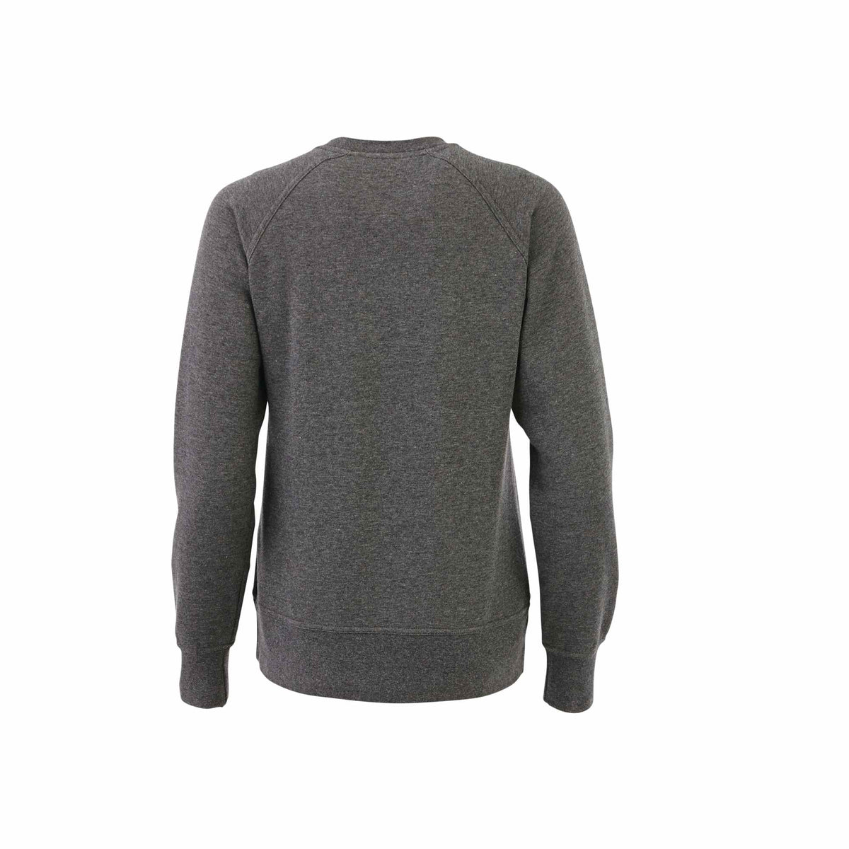 Kruger Fleece Crewneck Sweatshirt for Women Transfer - Heather Dark Charcoal - Back Flat