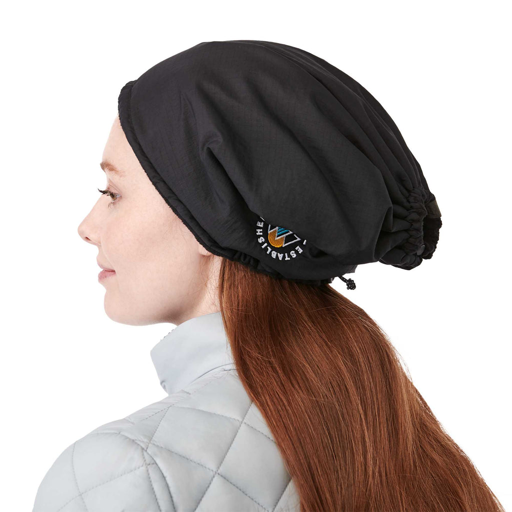 Kyes Eco Winter Snood with Microfleece Lining Embroidery - Black - Back On Model 2