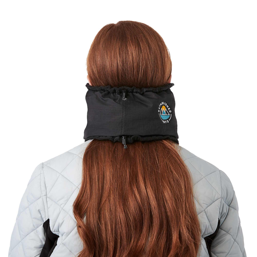 Kyes Eco Winter Snood with Microfleece Lining Embroidery - Black - Back On Model
