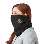 Kyes Eco Winter Snood with Microfleece Lining Embroidery - Black - Left Side On Model 2