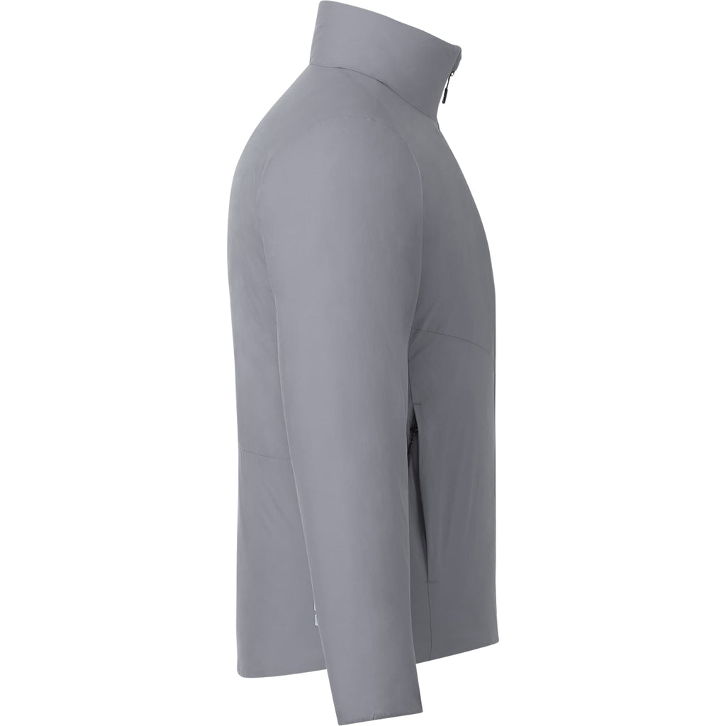 Kyes Packable Insulated Jacket in Recycled Nylon for Men Embroidery - Steel Grey - Right Side
