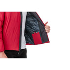 Kyes Packable Insulated Jacket in Recycled Nylon for Men Transfer - Vintage Red - Right Angle On Model