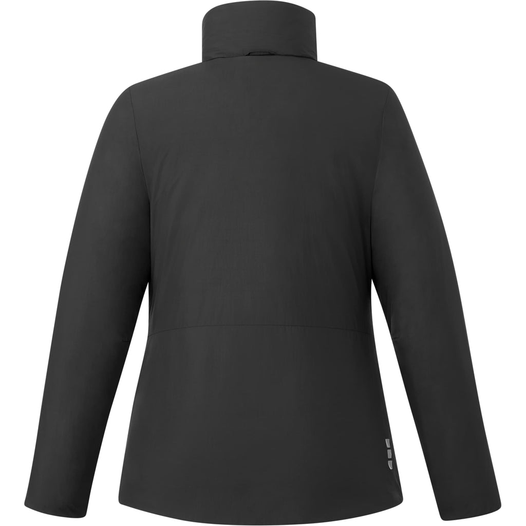 Kyes Packable Insulated Jacket in Recycled Nylon for Women Embroidery - Black - Back