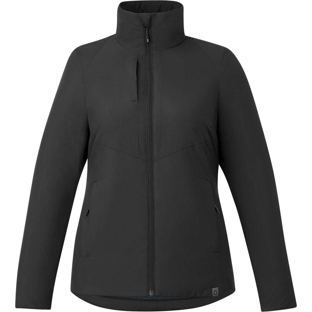 Kyes Packable Insulated Jacket in Recycled Nylon for Women Embroidery - Black - Front 2