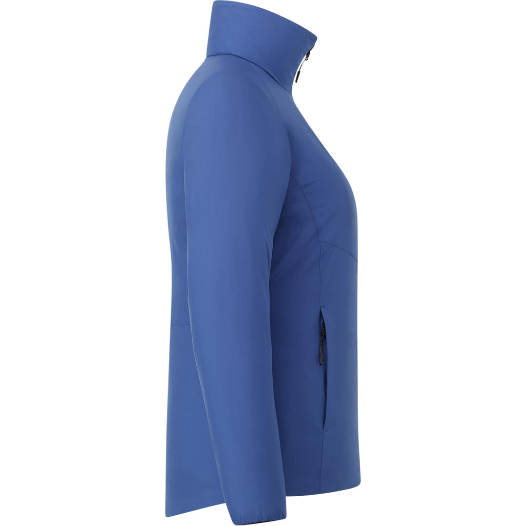 Kyes Packable Insulated Jacket in Recycled Nylon for Women Embroidery - Metro Blue - Right Side