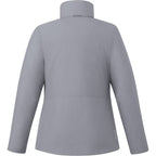 Kyes Packable Insulated Jacket in Recycled Nylon for Women Embroidery - Steel Grey - Back