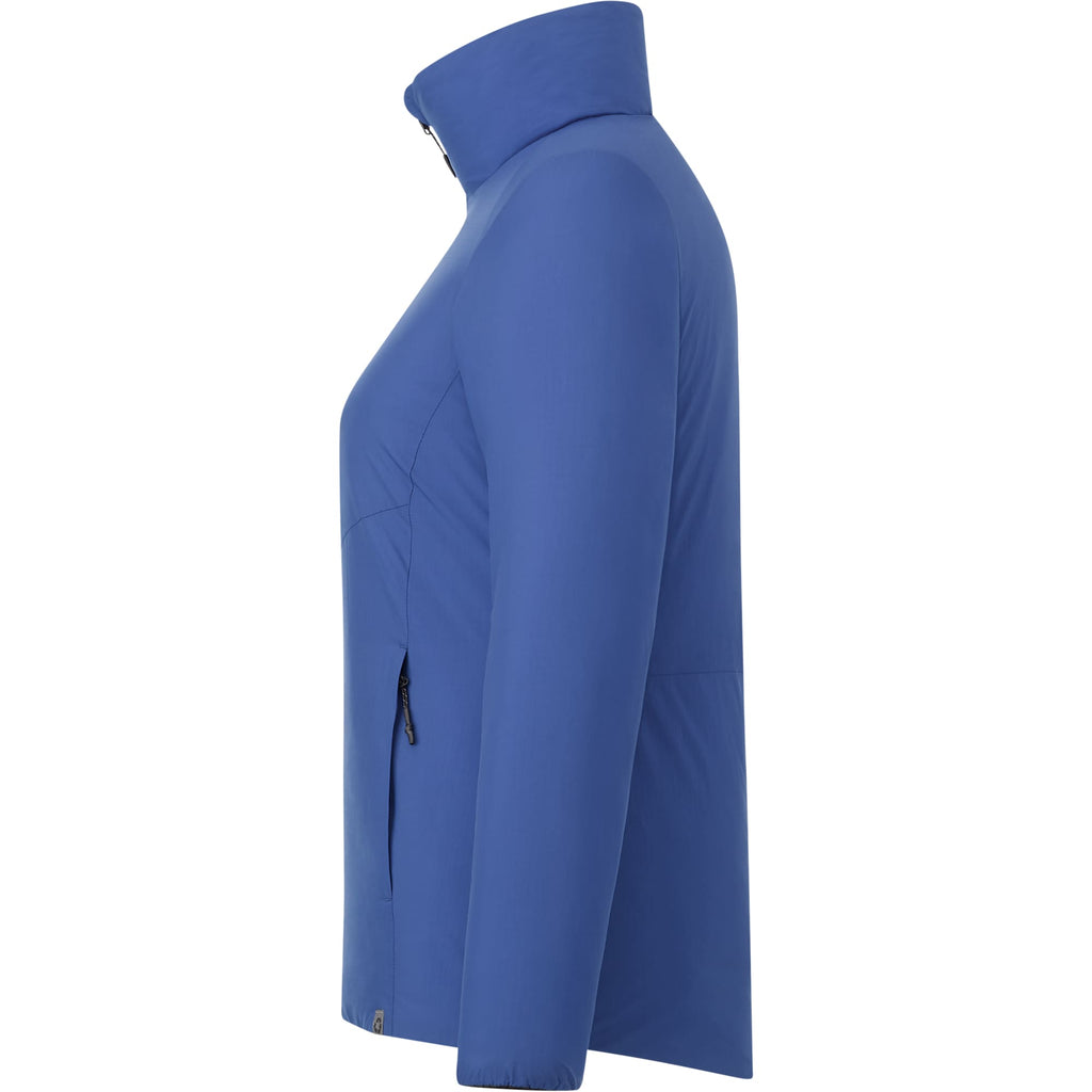 Kyes Packable Insulated Jacket in Recycled Nylon for Women Transfer - Metro Blue - Left Side