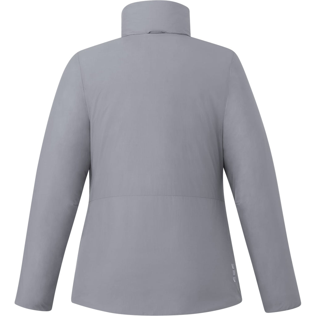 Kyes Packable Insulated Jacket in Recycled Nylon for Women Transfer - Steel Grey - Back