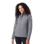 Kyes Packable Insulated Jacket in Recycled Nylon for Women Transfer - Steel Grey - Left Angle On Model
