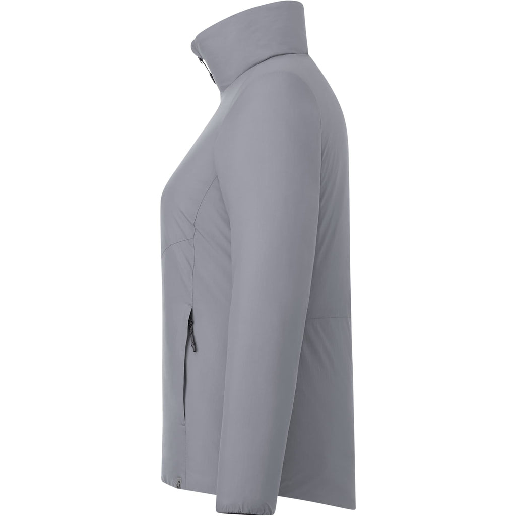 Kyes Packable Insulated Jacket in Recycled Nylon for Women Transfer - Steel Grey - Left Side