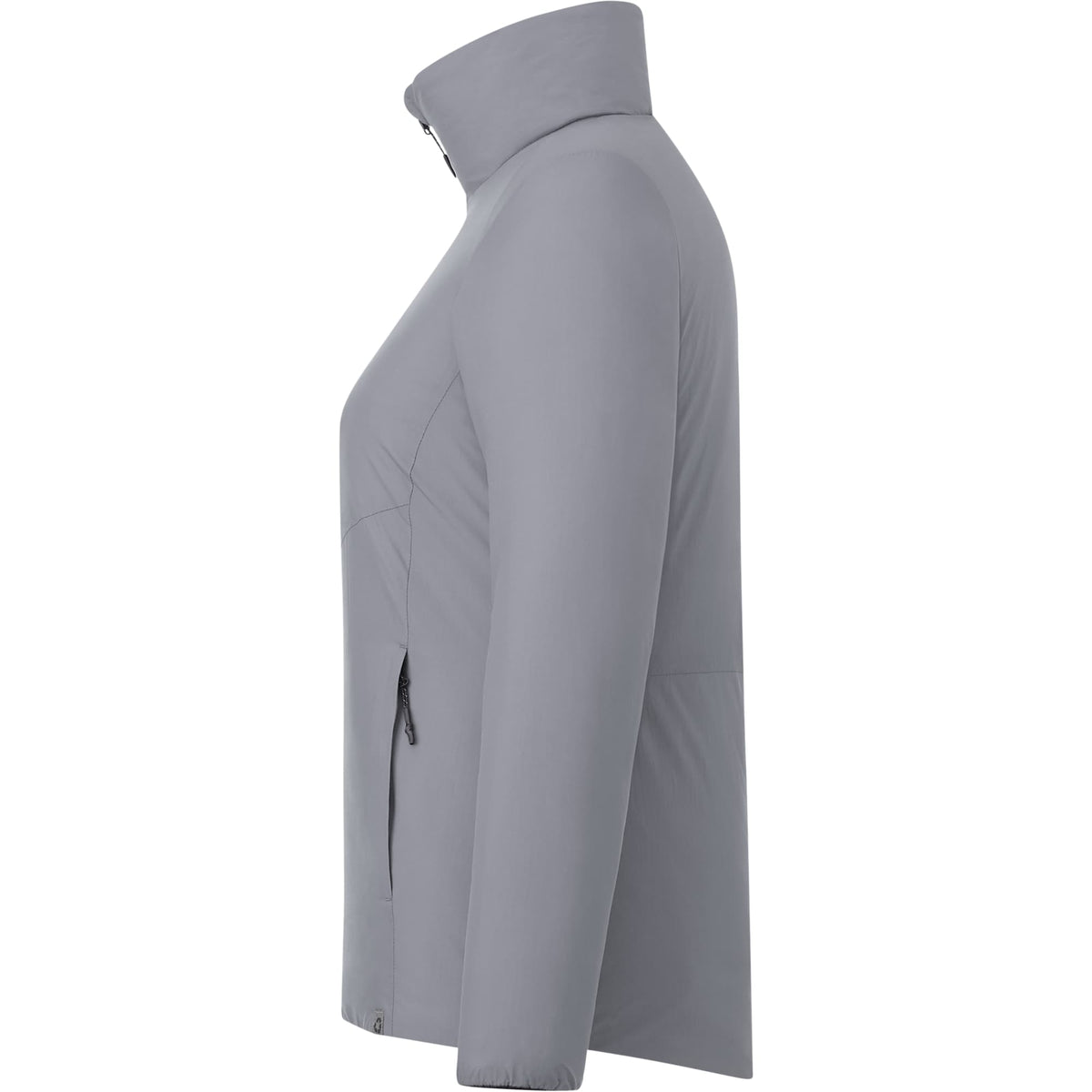 Kyes Packable Insulated Jacket in Recycled Nylon for Women Transfer - Steel Grey - Left Side