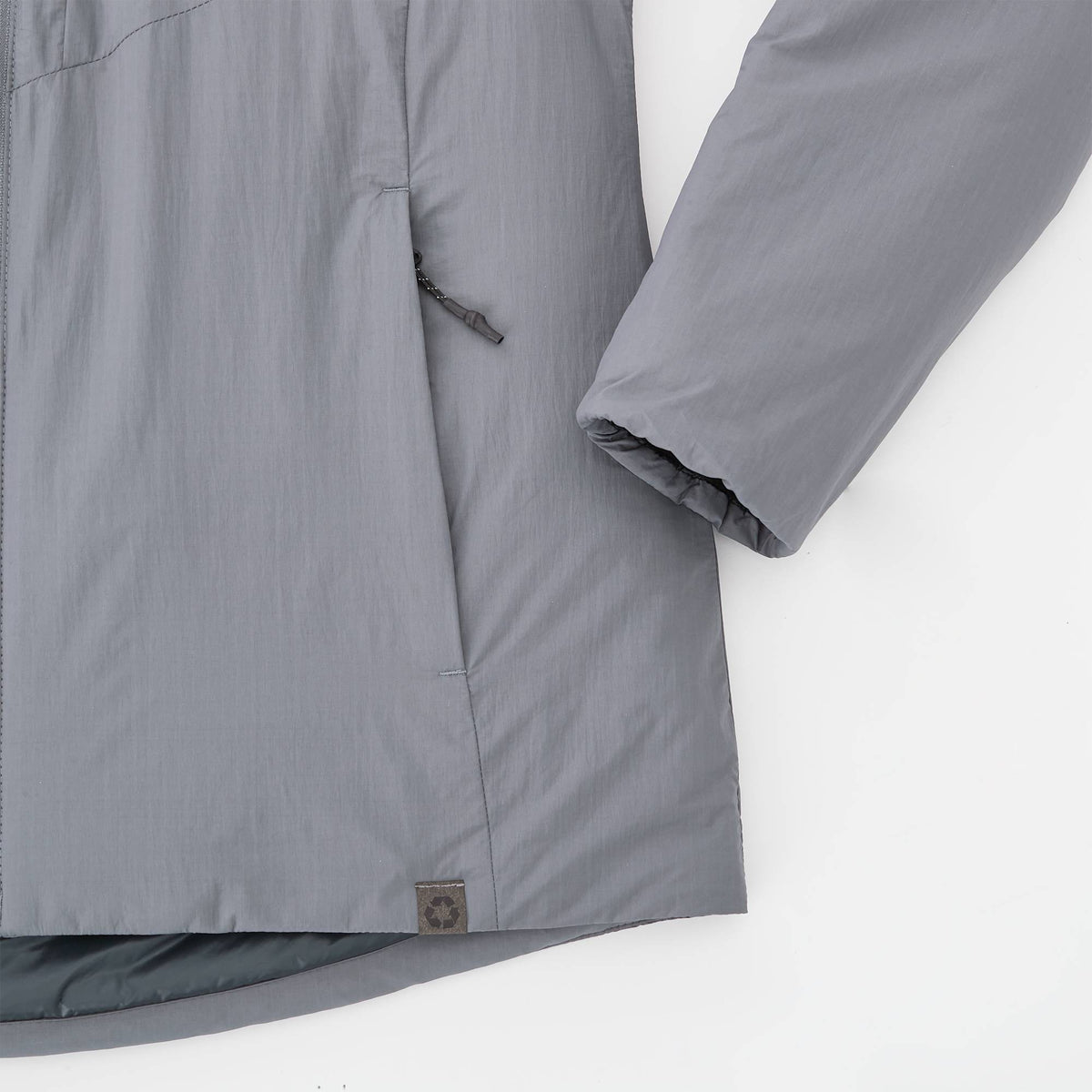 Kyes Packable Insulated Jacket in Recycled Nylon for Women Transfer - Steel Grey - Pocket