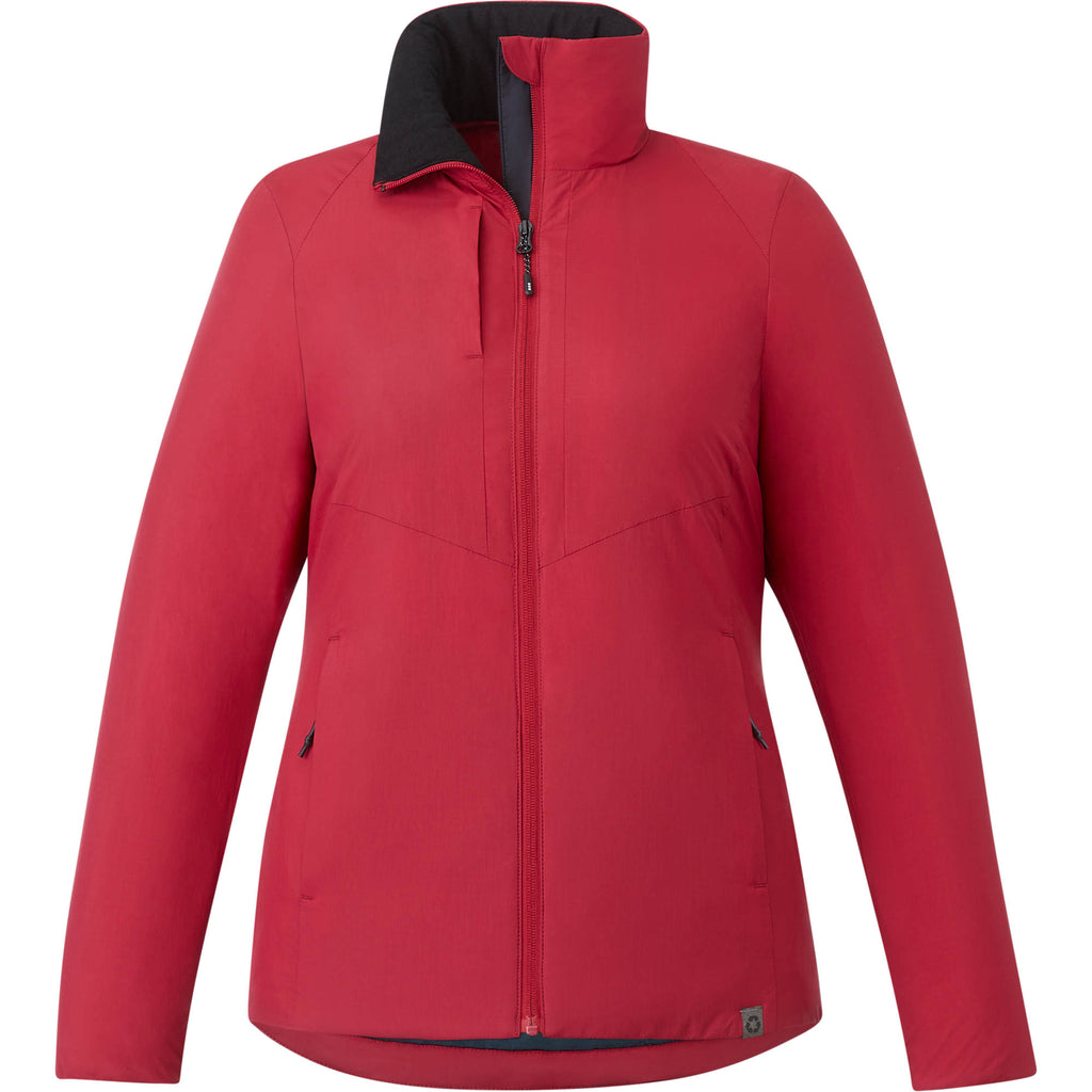 Kyes Packable Insulated Jacket in Recycled Nylon for Women Transfer - Vintage Red - Front