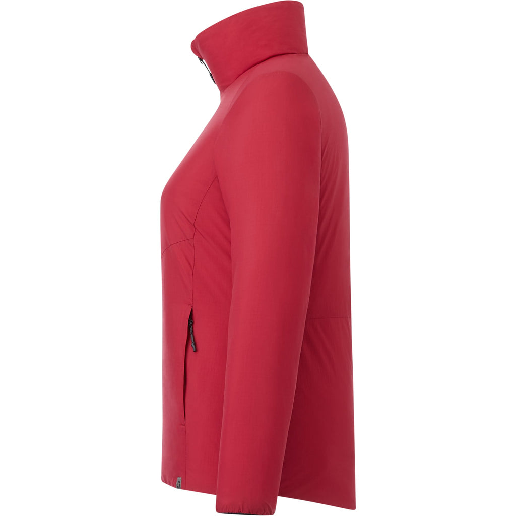 Kyes Packable Insulated Jacket in Recycled Nylon for Women Transfer - Vintage Red - Left Side